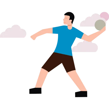 Boy throwing the ball Illustration