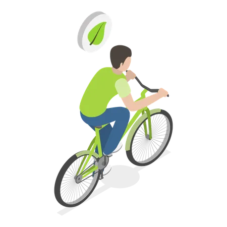 Boy traveling on cycle  イラスト