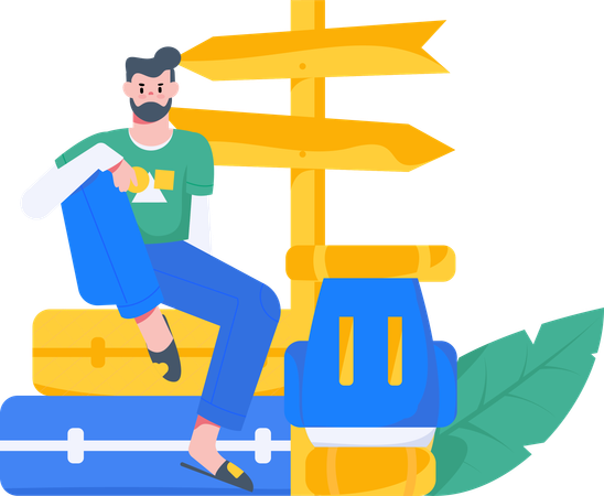 Boy travelling  Illustration