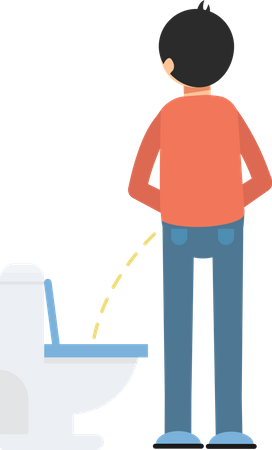 Boy urinating Illustration