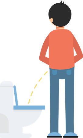 Boy urinating  Illustration