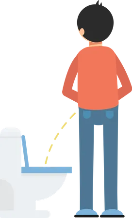 Boy urinating  Illustration