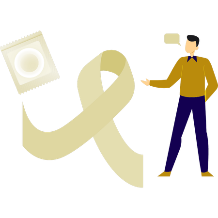 Boy using Condom  Illustration