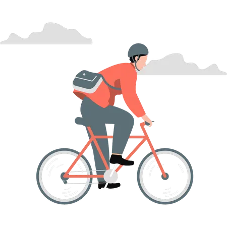 Boy using cycle for transportation  Illustration