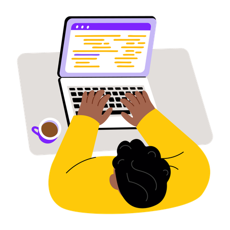 Boy using laptop  Illustration