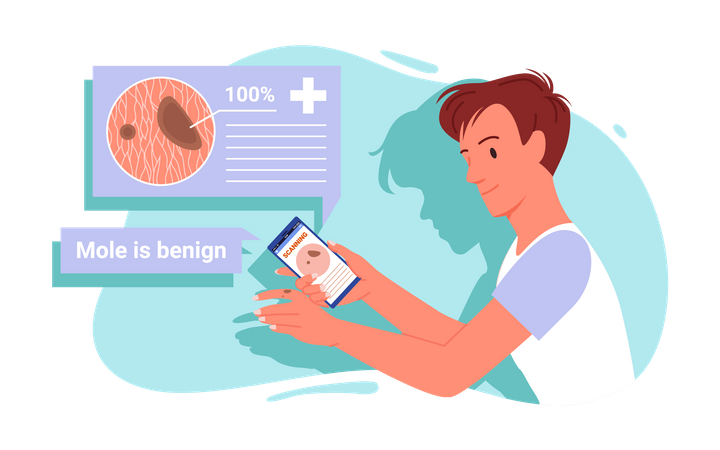 Boy using Online healthcare app  Illustration