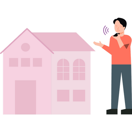 Boy using smart home technology  Illustration