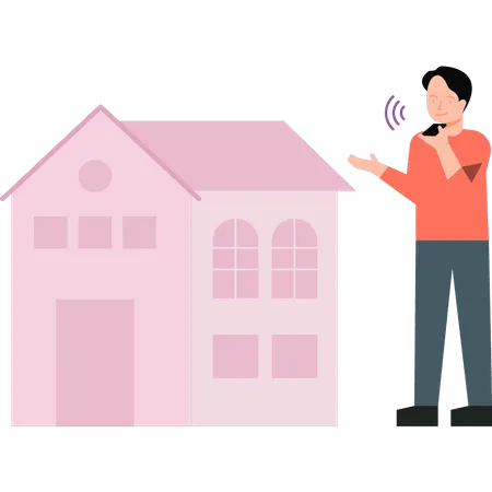 Boy using smart home technology  Illustration