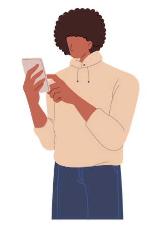 Boy using smartphone  Illustration