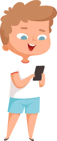 Boy using smartphone  Illustration