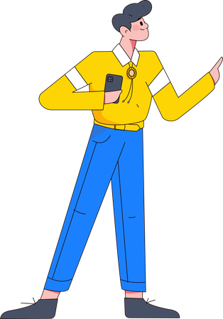 Boy using smartphone  Illustration