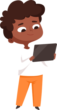 Boy using tablet  Illustration