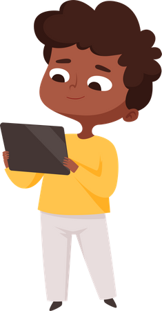 Boy using tablet  Illustration