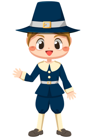 Boy waiving his hand  Illustration