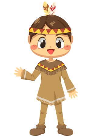 Boy waiving his hand  Illustration