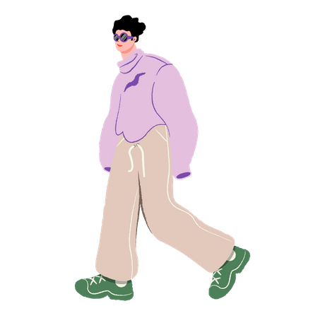 Boy walking Illustration