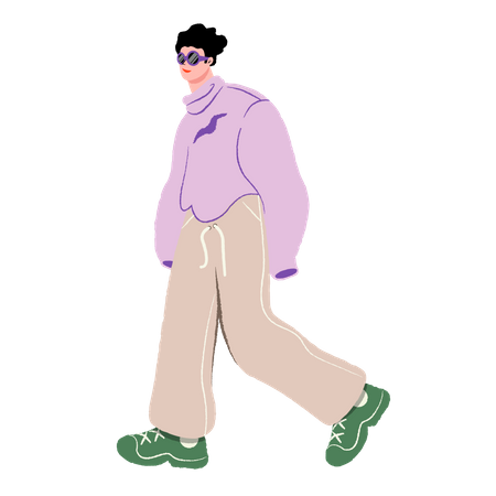 Boy walking  Illustration