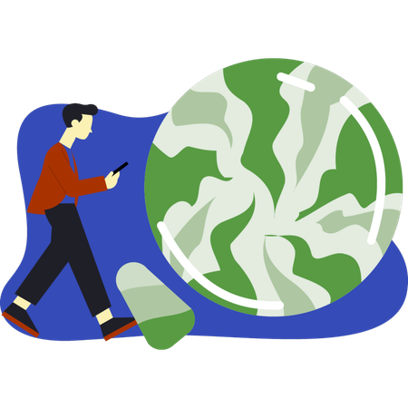 Boy walking near halloween candy  Illustration