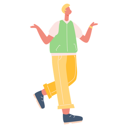 Boy walking on vacation  Illustration