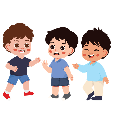 Boy Wants To Hit His Friend  Illustration