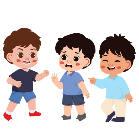 Boy Wants To Hit His Friend  Illustration