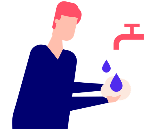 Boy washing hand  Illustration