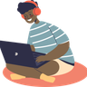 kid with laptop png