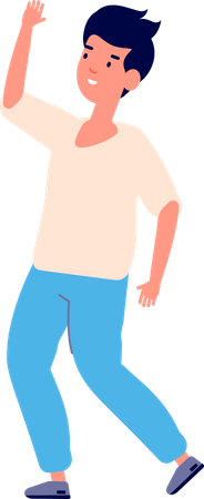 Boy waving hand Illustration