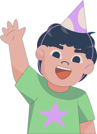 Boy waving hand  Illustration
