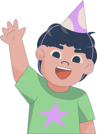 Boy waving hand  Illustration