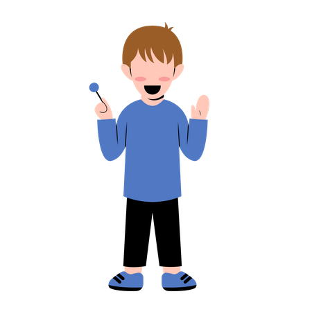 Boy Waving Hand  Illustration