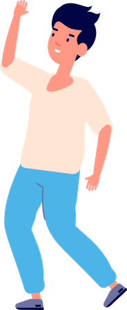 Boy waving hand  Illustration