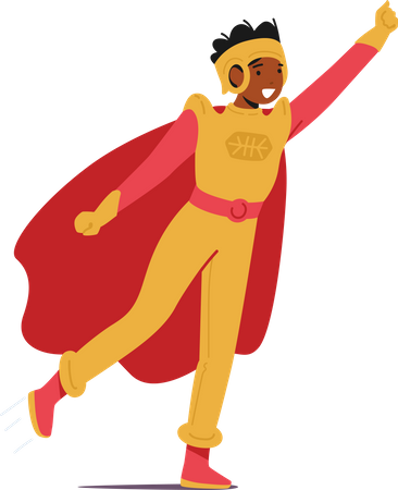 Boy Wear Super Hero Costume Illustration