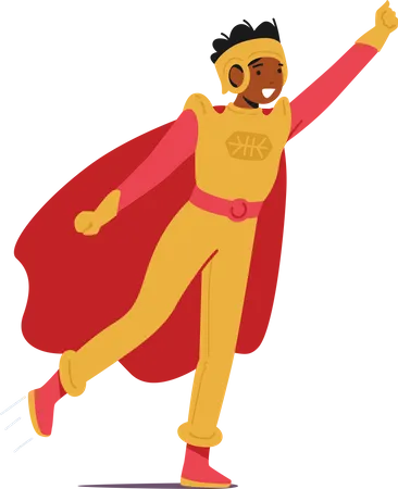 Boy Wear Super Hero Costume Illustration