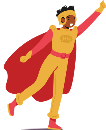Boy Wear Super Hero Costume  Illustration