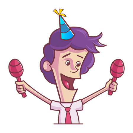 Boy wearing birthday cap  Illustration