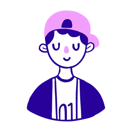 Boy wearing cap  Illustration
