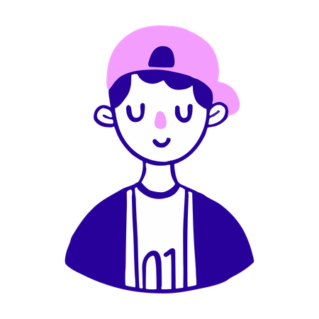 Boy wearing cap  Illustration