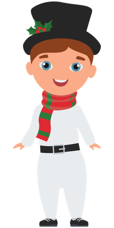 Boy wearing christmas elf costume  Illustration