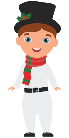 Boy wearing christmas elf costume  Illustration