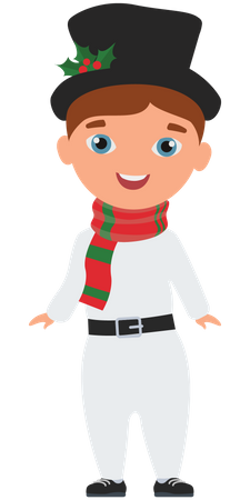 Boy wearing christmas elf costume  Illustration