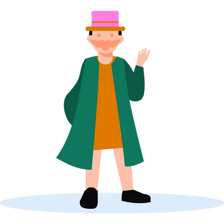 Boy wearing Halloween costume  Illustration