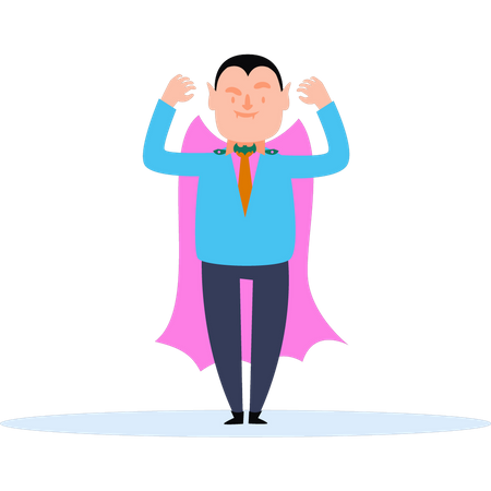 Boy wearing Halloween costume  Illustration