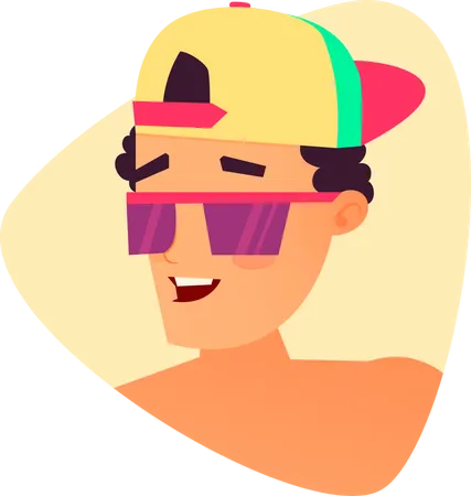 Boy Wearing Hat  And Goggle  Illustration