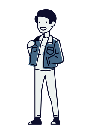 Boy wearing jacket Illustration