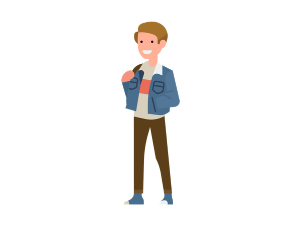 Boy wearing jacket  Illustration