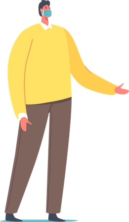 Boy wearing mask  Illustration