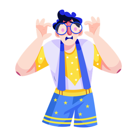 Boy wearing oversized glasses  Illustration