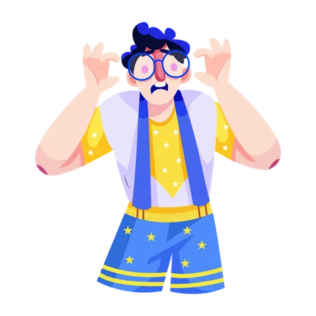 Boy wearing oversized glasses  Illustration