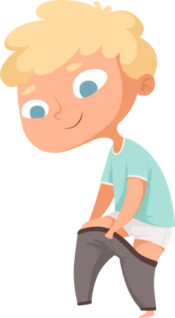 Boy wearing pant Illustration